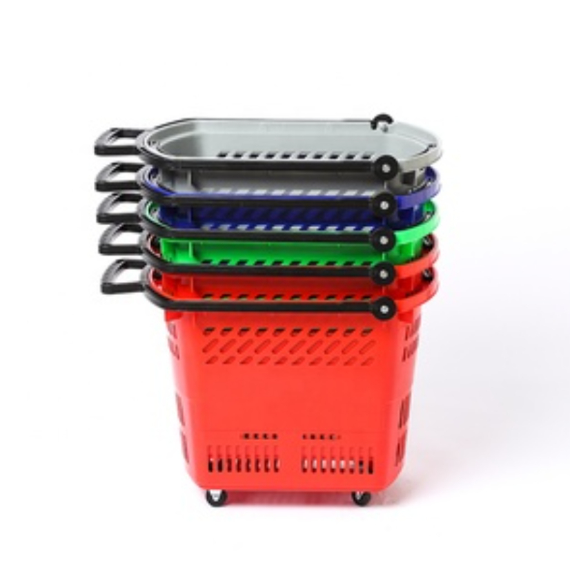 Small Plastic Shopping Carts with Mesh Structure Convenience for Supermarkets and Shopping Baskets