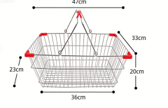 Supermarket Shopping Basket with Wheels 20L-50L Plastic Storage Baskets for Retail Stores