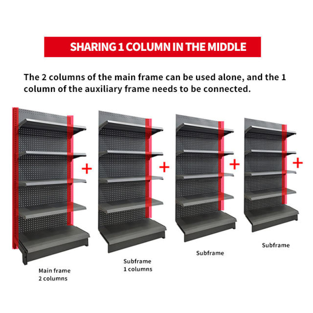 Wholesale High Quality Single Side Grocery Shelf for Supermarket Snacks Shelves Display Metal Store Shelving
