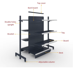 Supermarket Retail Display Rack Gondola Double-Sided Adjustable Grocery Shelves Easy Assembly Store Shelving Made Durable Metal