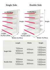 Quality Assurance Single-sided Store Shelving for Supermarket