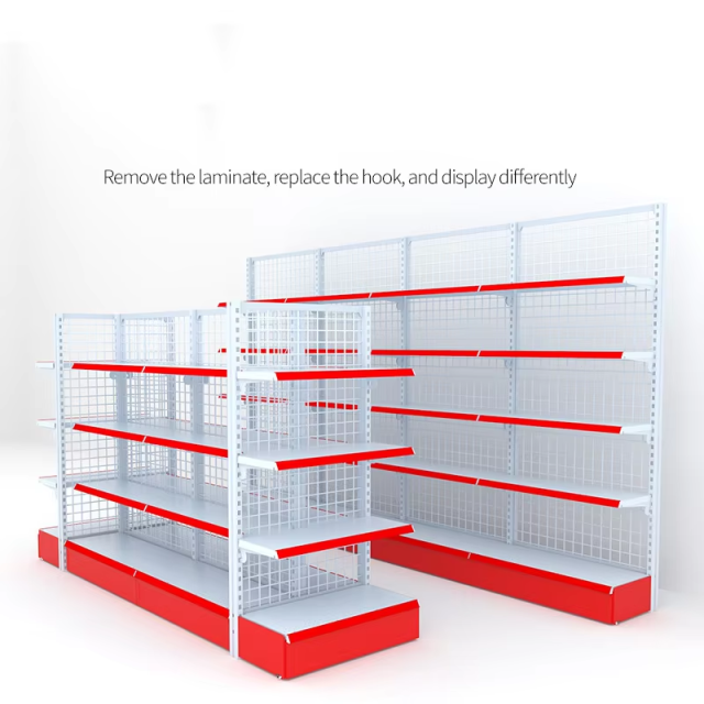 Customizable Grid Assembly Shelves Supermarket and Convenience Store Backrest Shelves Multi-layer Detachable Shelves