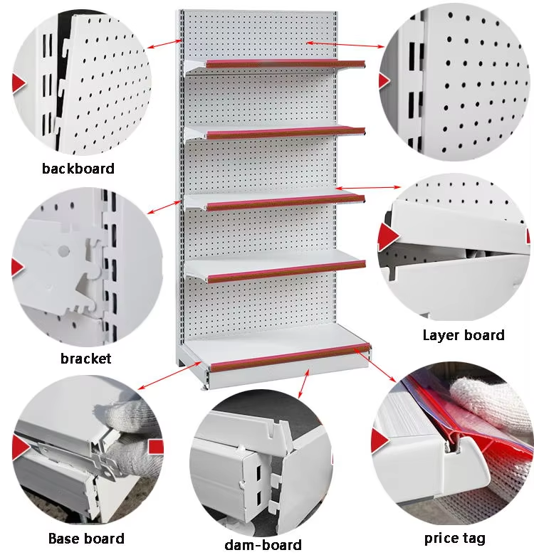 Quality Assurance Single-sided Store Shelving for Supermarket