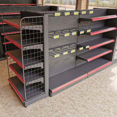 Best Price Adjustable Cold-Rolled Steel Grocery Shelves Double-Sided Store Shelving for Supermarket Gondola Sale