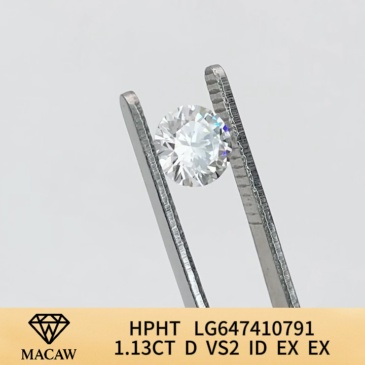 Round Brillant 1.13ct D VS2 HPHT Diamond Lab Grown Diamond IGI Certificate