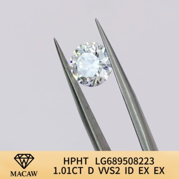 Round Brillant 1.01ct D VVS2 HPHT Diamond Lab Grown Diamond IGI Certificate