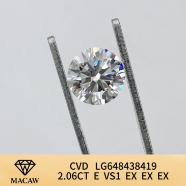 Round Brillant 2.06ct E VS1 CVD Diamond Lab Grown Diamond IGI Certificate