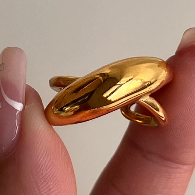 Hot Selling Ins Tarnish Free & Waterproof 18K PVD Gold Plated Stainless Steel High Polished Cross Ring Women Jewelry