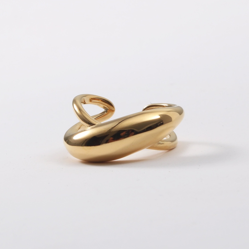 Hot Selling Ins Tarnish Free & Waterproof 18K PVD Gold Plated Stainless Steel High Polished Cross Ring Women Jewelry