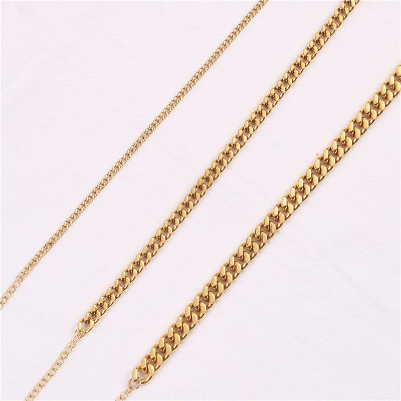 IVIAPRO Jewelry Wholesale 18K Gold Plated Non Tarnish Stainless Steel Link Chain Cuban Chain Anklet for Women