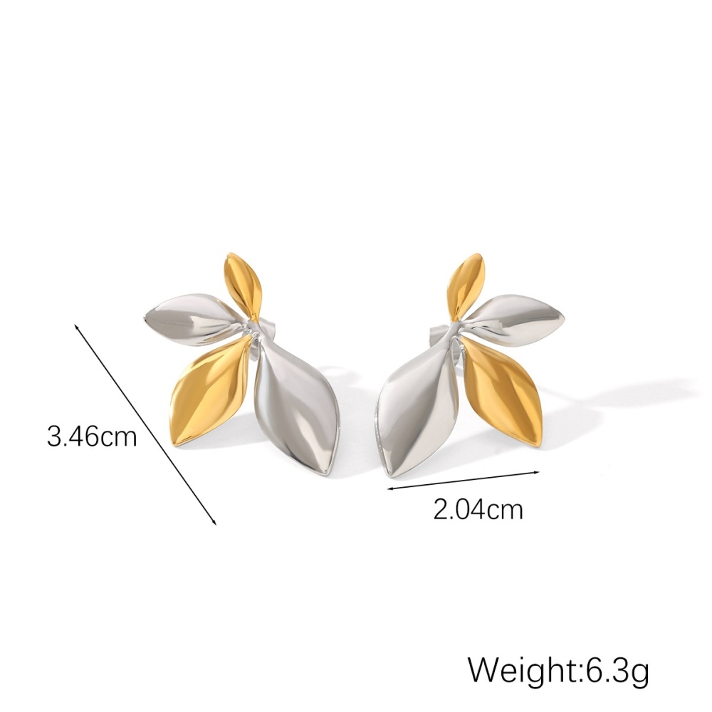 Hot Tarnish Free & Waterproof 18K PVD Gold Plated Stainless Steel Gold Silver Mix Two Tones Geometric Stud Earrings for Women