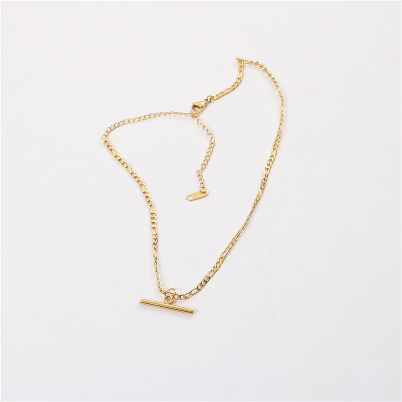 Fashion Jewelry Tarnish Free & Waterproof 18K Gold Plated Figaro Chain Stainless Steel Choker Necklace for Women