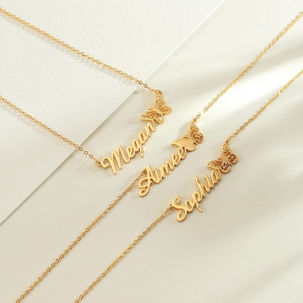 Customized Name Butterfly Necklace