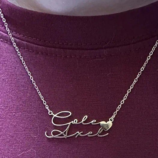 Love Heart Double Name Necklace