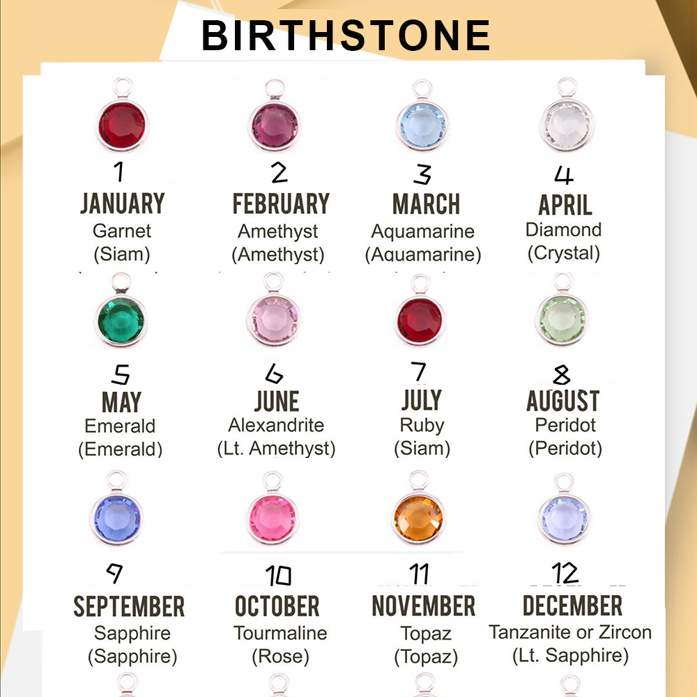 Name Necklace Personalized with Heart Birthstone