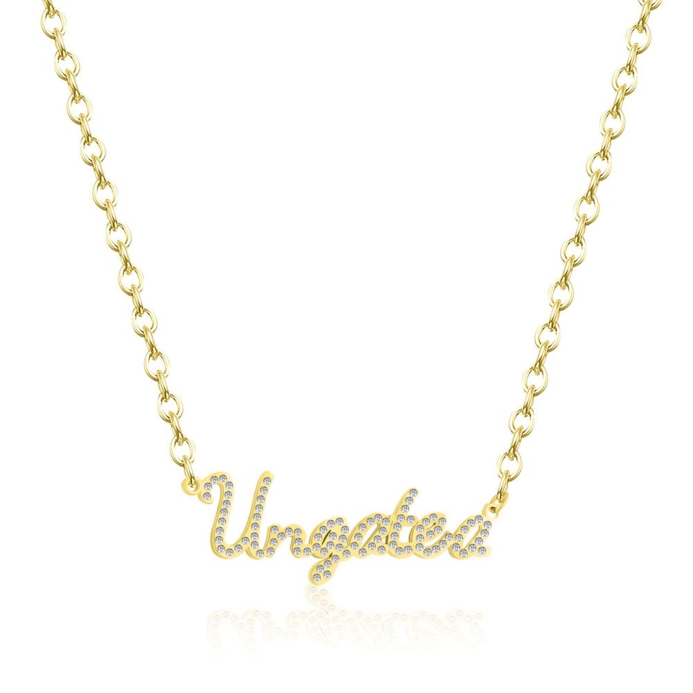 【私人定制】跨境热销时尚满钻吊坠 不锈钢定制满钻名字项链