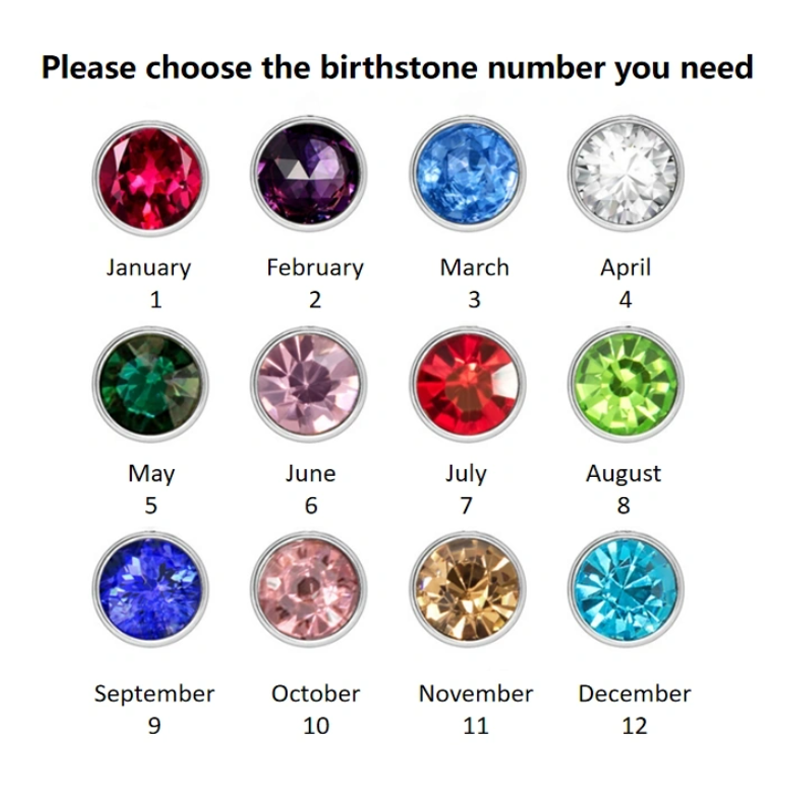 Three Hearts Name Necklace w/ Birthstone