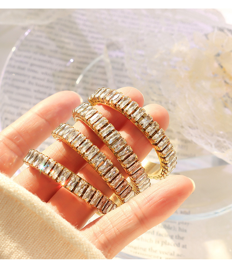 Trendy Elegant Luxury 18k Gold Plated High Quality Cubic Zircon Party Big Hoop Earrings Stainless Steel Jewelry for Women