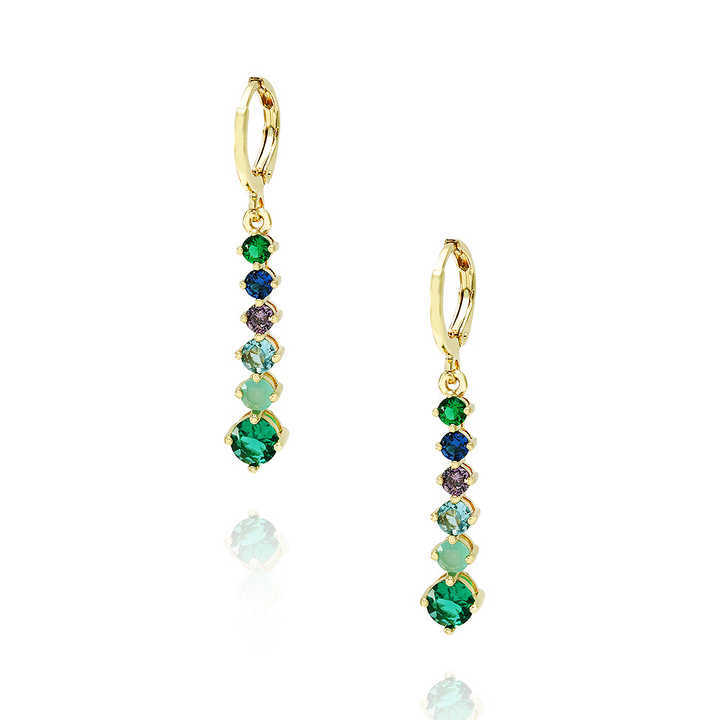 IVIAPRO Women's 18K Gold Plated Colorful Zircon Drop Earrings Fashion Jewelry Wholesale