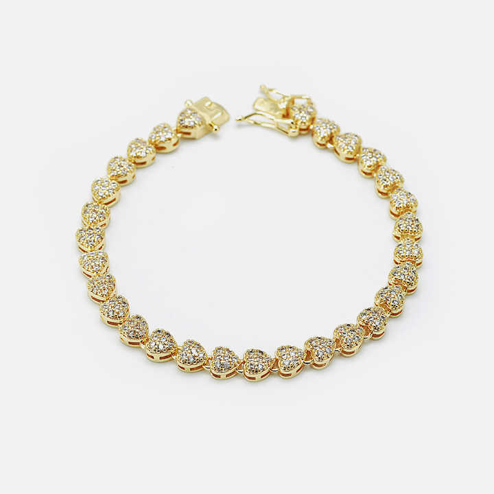 IVIAPRO New Arrival Luxury Brazilian Bracelets High Quality 18K Gold Plated Women CZ Heart Bracelets