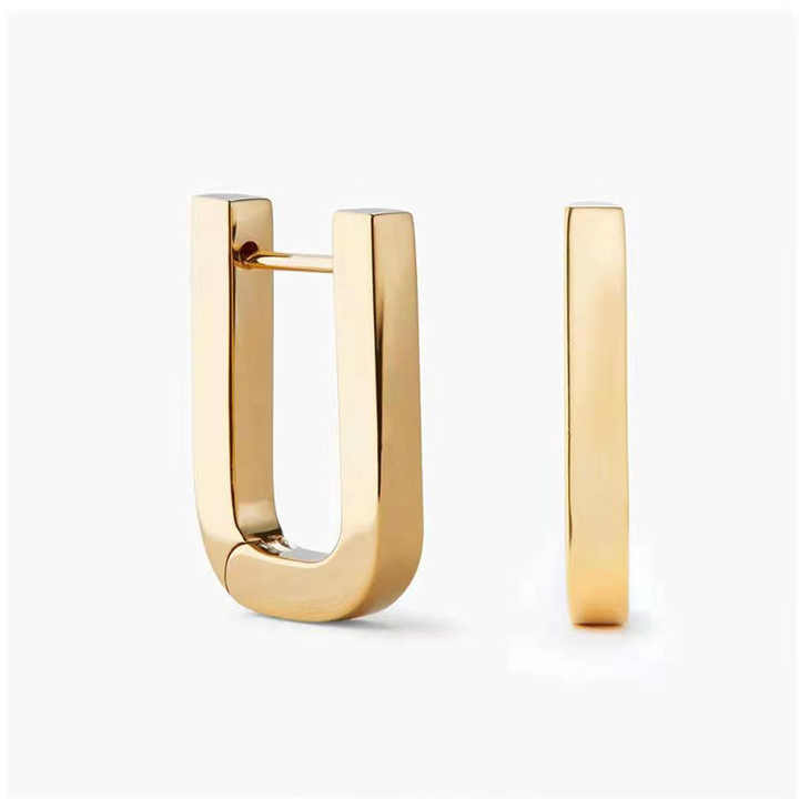 IVIAPRO Fashion Jewelry Stainless Steel PVD 18K Gold Plated Simple Geometric Rectangle Hoop Earrings for Women