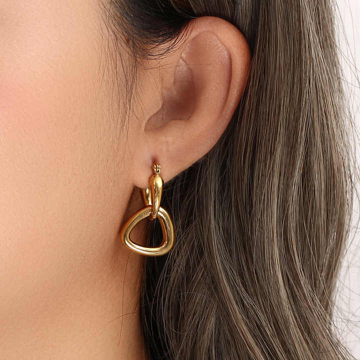 Fashion Jewelry 18K Gold  Plated Stainless Steel Geometric Earrings Non Tarnish Jewelry for Women
