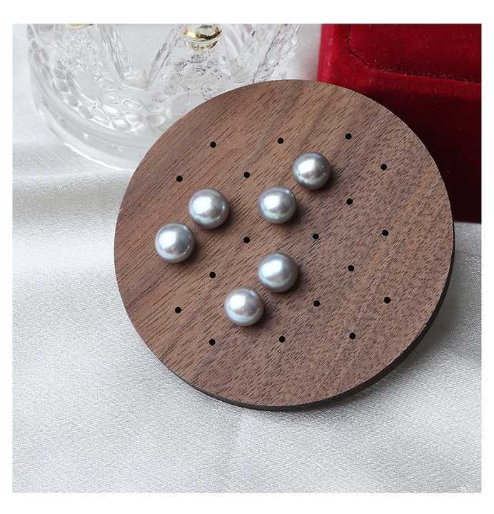 New Hot Pearl Jewelry 925 Sterling Silver Studs Elegant Gray Freshwater Bread Shaped Pearl Stud Earrings