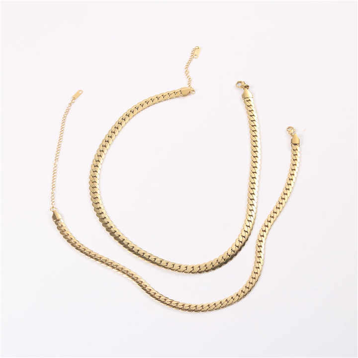 Fashion 18K PVD Gold Plated Snake Chain Choker Necklace Tarnish Free Stainless Steel Jewelry