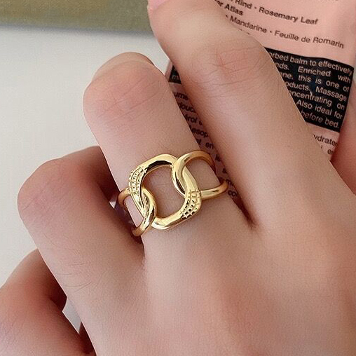 IVIAPRO Fashion Jewelry Twisted Chunky Chain Engagement Rings Geometric Vintage Open 925 Sterling Silver Rings for Women
