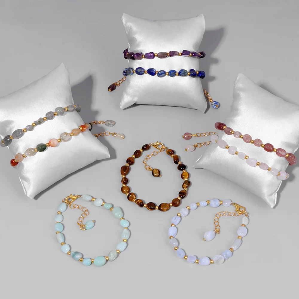 Natural Tiger Eye Stone Bracelet Women Beads Bracelet Irregular Chip Gravel Stone Bracelets Healing Men Yoga Jewelry Party