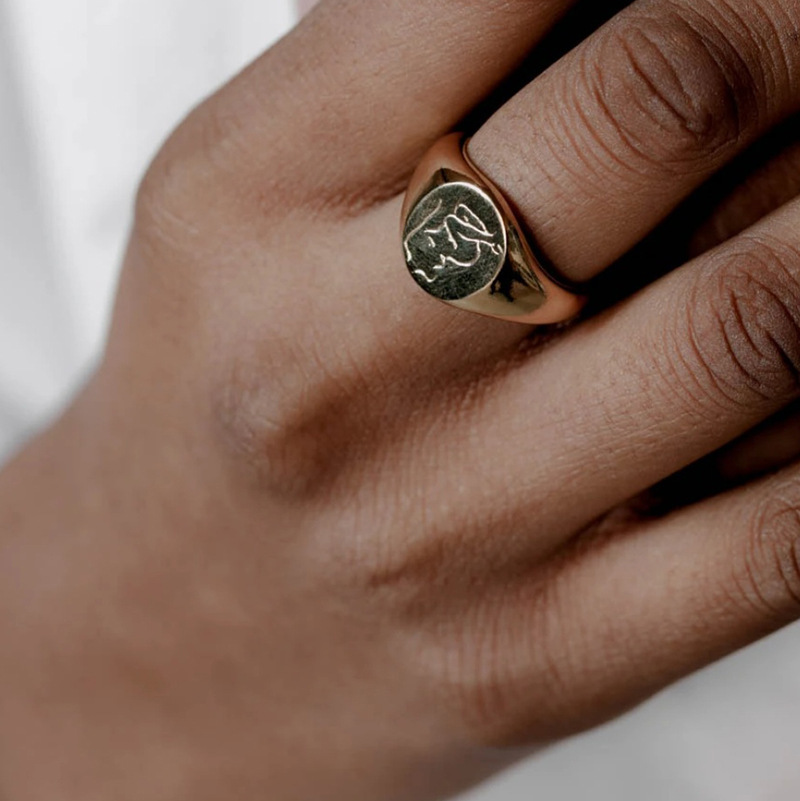 New Arrival High End PVD Gold Plated Engraved Rose Flower Rings Women Body Stainless Steel Rings Drop Shipping