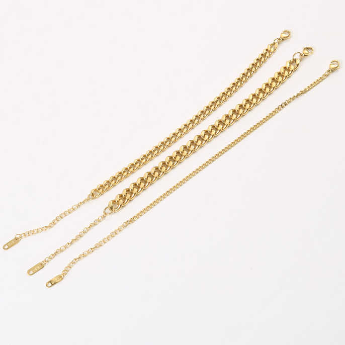 IVIAPRO Wholesale High End 18K Gold Plated Stainless Steel Link Chain Bracelet for Women