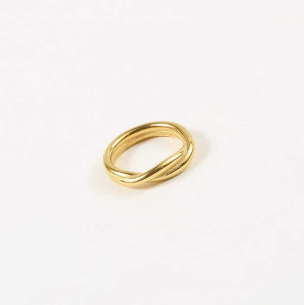 IVIAPRO Fashion Jewelry Wholesale 18K Gold Plated Double Layer Rope Shaped Stainless Steel Rings for Women