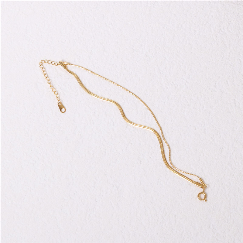 New Arrival High End 18k Gold Plated Stainless Steel Double Layers Chain Bracelet for Women Tarnish Free Jewelry Wholesale