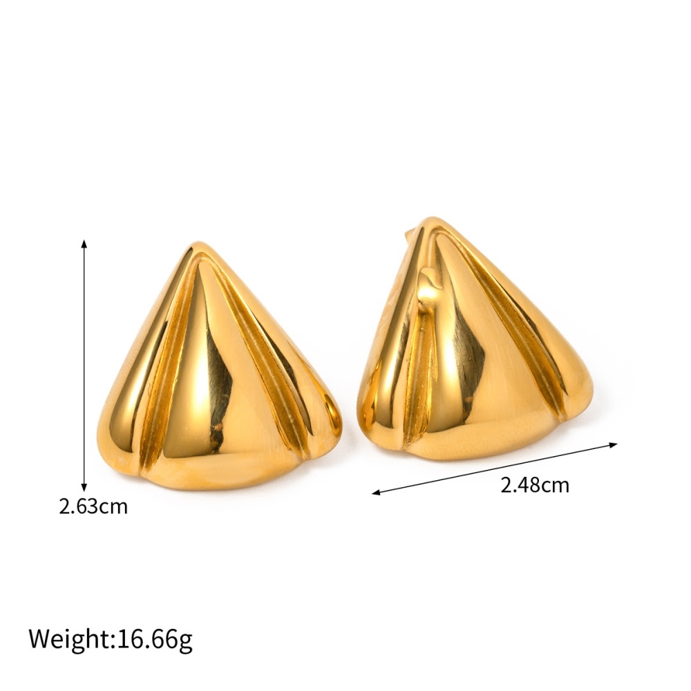 New Arrival Geometric Earrings Stainless Steel Jewelry 18K Gold Plated Triangle Stud Earring for Women