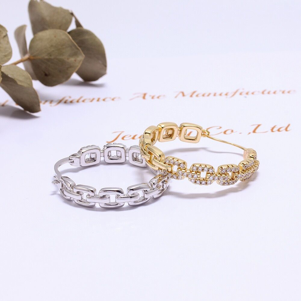 IVIAPRO Fashion Jewelry Wholesale 18K Gold Plated Wedding Party CZ Hoop Earings for Women