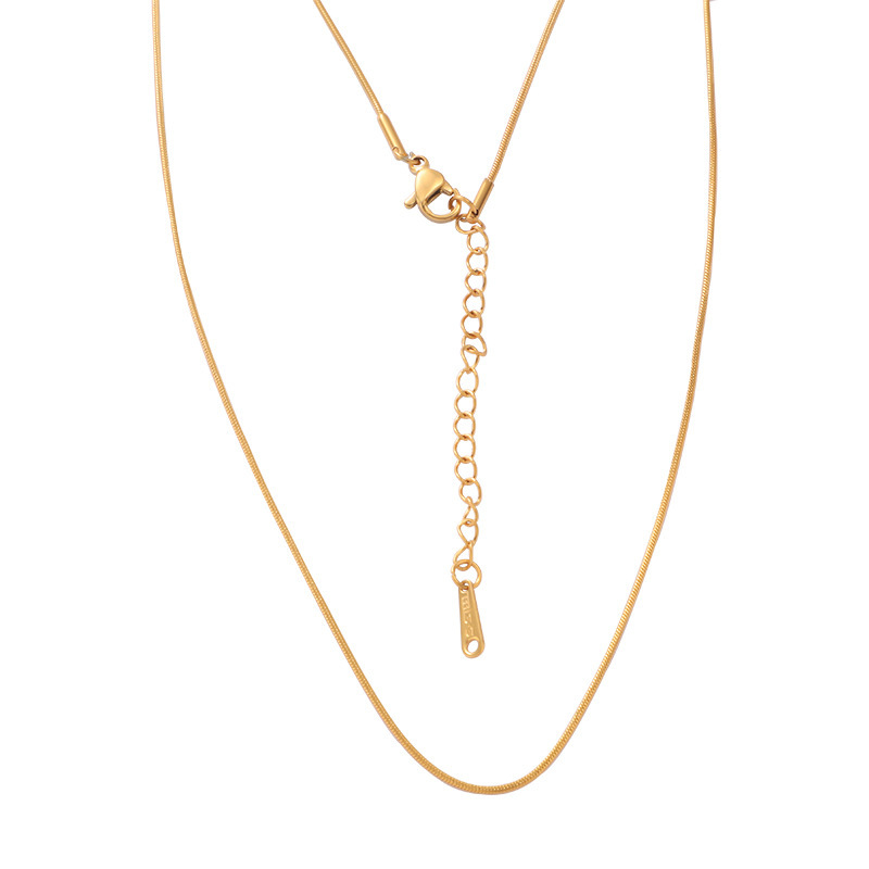 New Arrival Fashion Jewelry Tarnish Free Stainless Steel 18K Gold Plated Plain Snake Chain Choker Necklace