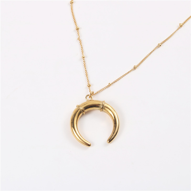 IVIAPRO Fashion 18K Gold Plated Stainless Steel Moon Pendant Necklace Tarnish Free Stainless Steel Jewelry Wholesale