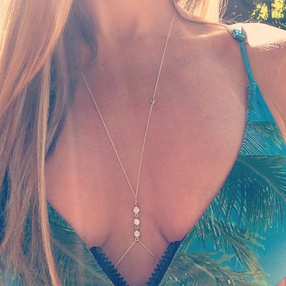 Fashionable New Design Body Chain Jewelry Sexy Chest Chain Rhinestone Belly Body Chains