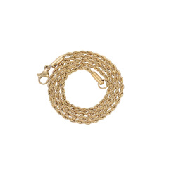 3mm gold 24" rope chain