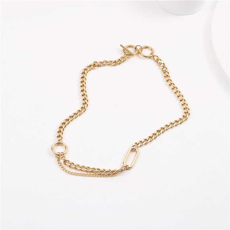 Fashion Jewelry 18k Gold Plated Water Resistant Cuban Chain Necklace Trendy Stainless Steel Jewelry for Women