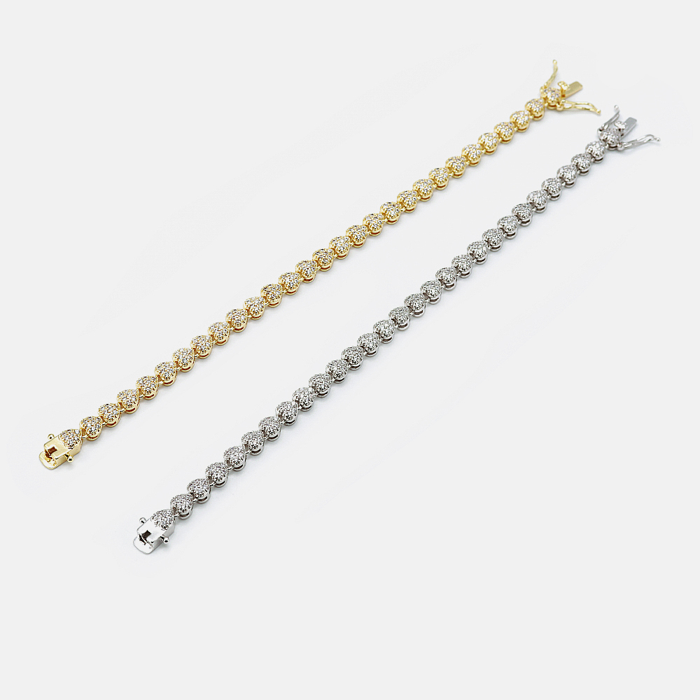 IVIAPRO New Arrival Luxury Brazilian Bracelets High Quality 18K Gold Plated Women CZ Heart Bracelets