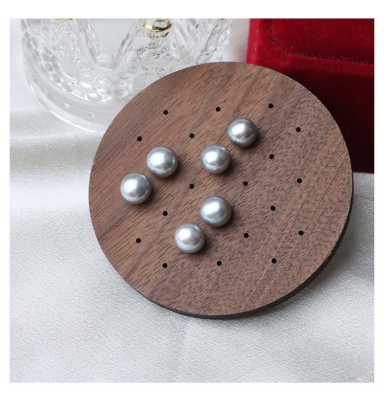 New Hot Pearl Jewelry 925 Sterling Silver Studs Elegant Gray Freshwater Bread Shaped Pearl Stud Earrings