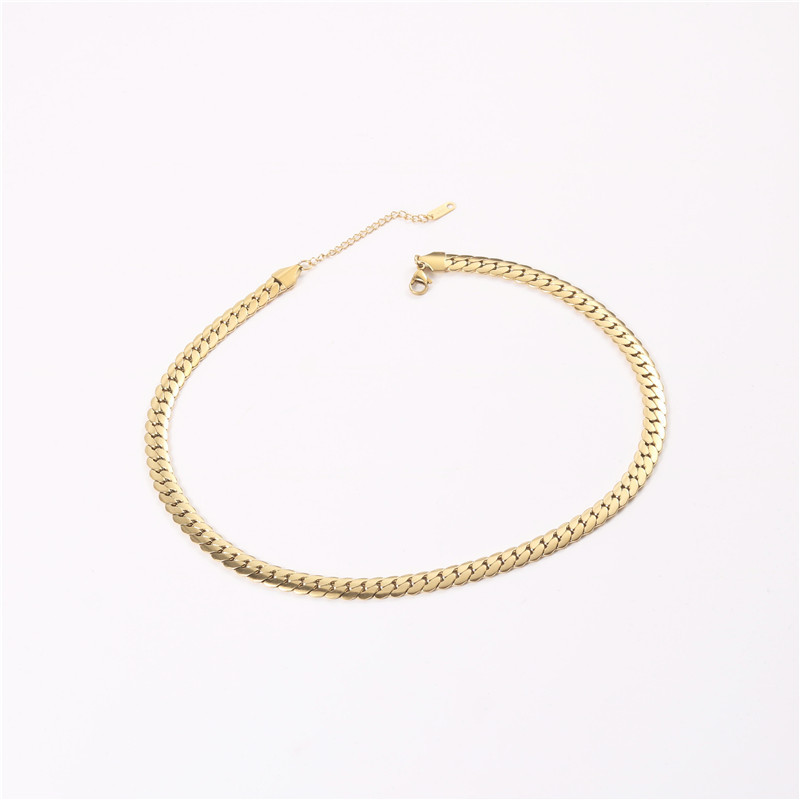 Fashion 18K PVD Gold Plated Snake Chain Choker Necklace Tarnish Free Stainless Steel Jewelry