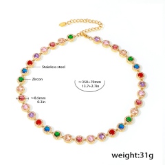 Gold multi round necklace