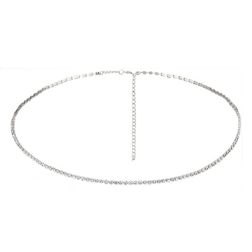Hot Selling Stainless Steel 18K Gold Plated Tennis Chain Rhinestone Waist Chain Body Jewelry for Women