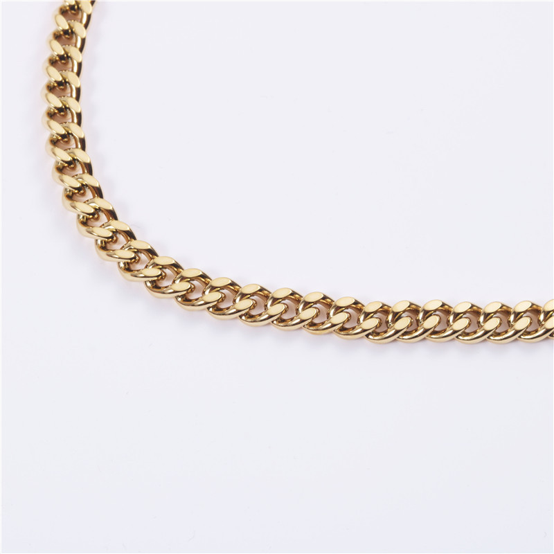 IVIAPRO Fashion Jewelry Wholesale 18K Gold Plated Cuban Chain Necklace Stainless Steel Choker Necklace