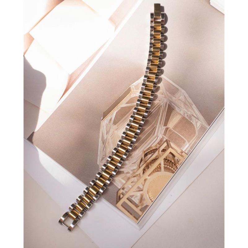 IVIAPRO New Arrival High End 18K Gold Plated Link Chain Bangles Watch Strap Stainless Steel Bracelets