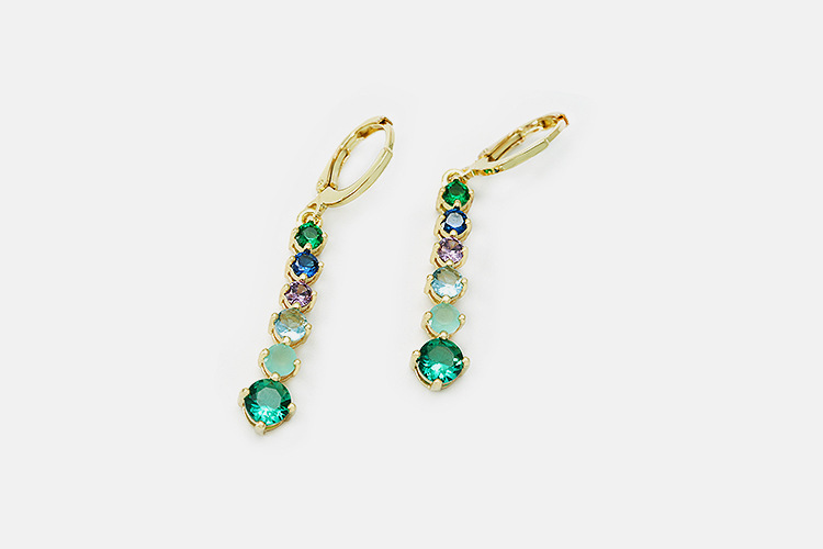 IVIAPRO Women's 18K Gold Plated Colorful Zircon Drop Earrings Fashion Jewelry Wholesale