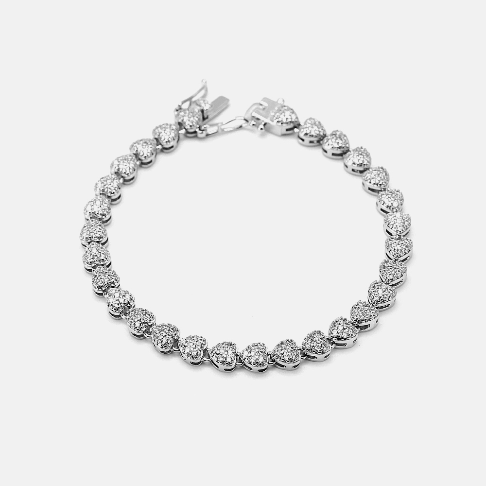 IVIAPRO New Arrival Luxury Brazilian Bracelets High Quality 18K Gold Plated Women CZ Heart Bracelets